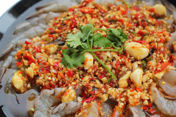 Spicy fresh shrimp - asia food