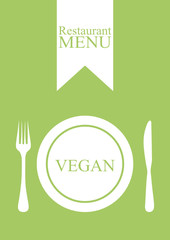 Menu restaurant vegan