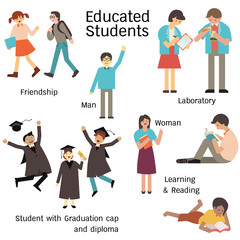 Fototapeta premium Educated student set