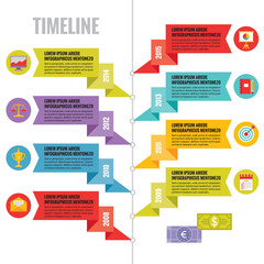 Infographic Vector Concept in Flat Design Style - Timeline
