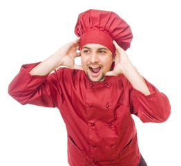 Stressed chef hands on head