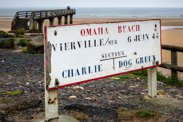 Omaha Beach D Day Second World War location sector signboard Vie