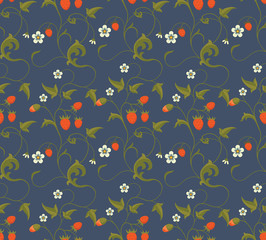 Seamless patterns with strawberries
