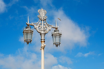 Fototapeta na wymiar Old street lamp. Brighton, England