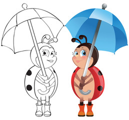Ladybug with umbrella