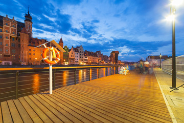 Fototapeta premium New promenade at Motlawa river in city center of Gdansk, Poland