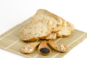 Wheat bread is made from grains