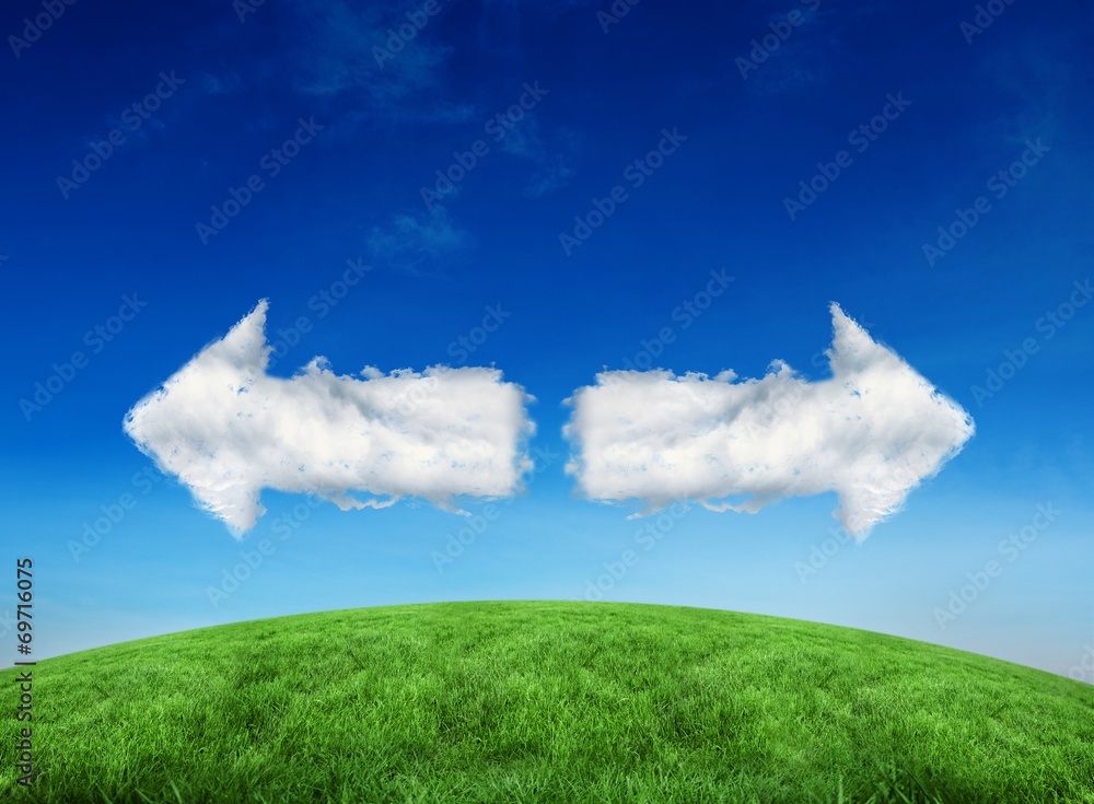Poster composite image of cloud arrows