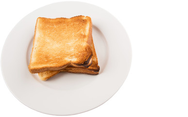 Bread toast over white background 