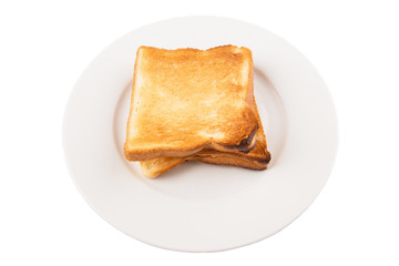 Bread toast over white background 