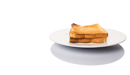 Bread toast over white background 