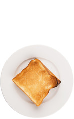 Bread toast over white background 