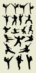 Female Martial Art Silhouettes