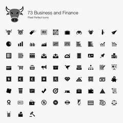 73 Business and Finance Pixel Perfect Icons
