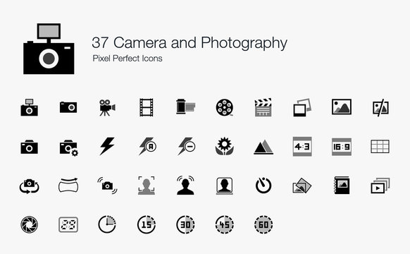 37 Camera and Photography Pixel Perfect Icons