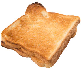 Bread toast over white background 