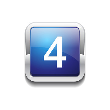 4 Number Rounded Corner Vector Blue Web Icon Button