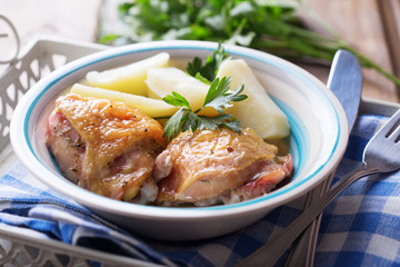 Fried chicken with potato