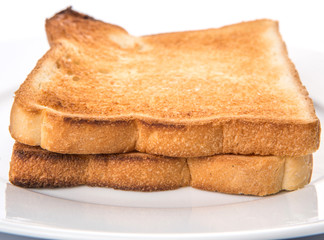 Bread toast over white background 