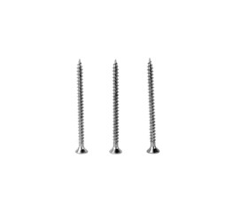Three Iron Screws isolated over white