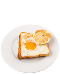 Egg in the basket bread toast 