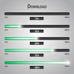 green lights internet download bars set eps10