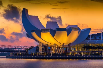 Photo sur Plexiglas Singapour Architecture du musée des sciences de l& 39 art au matin