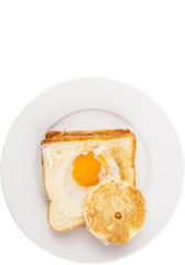 Egg in the basket bread toast 
