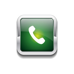Call Rounded Rectangular Vector Green Web Icon Button