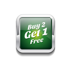 Buy 2 Get 1 Free Glossy Shiny Vector Button