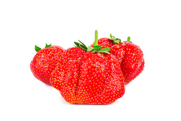 Fresh ripe strawberries on a white background isolated