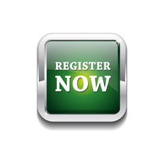 Register Now Glossy Shiny Rounded Rectangular Vector Button
