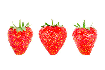 Fresh ripe strawberries on a white background isolated