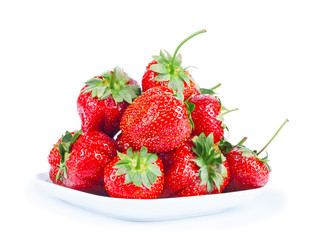 Fresh ripe strawberries on a white background isolated
