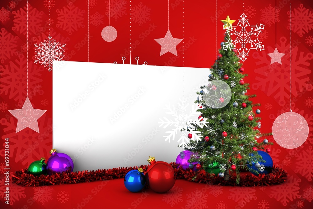 Poster composite image of poster with christmas tree