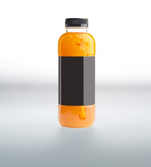 juice in bottle with blank label
