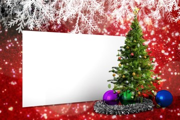 Fototapeta na wymiar Composite image of poster with christmas tree