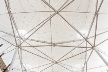 steel structure of modern building roof