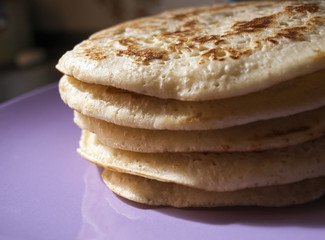 Pile of homemade pancakes