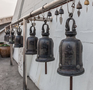 Bells from Golden Mount Temple (Wat Sakate), Bangkok, Thailand