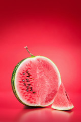 watermelon on red background - 69723259