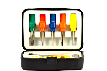 set of screwdriver in a box