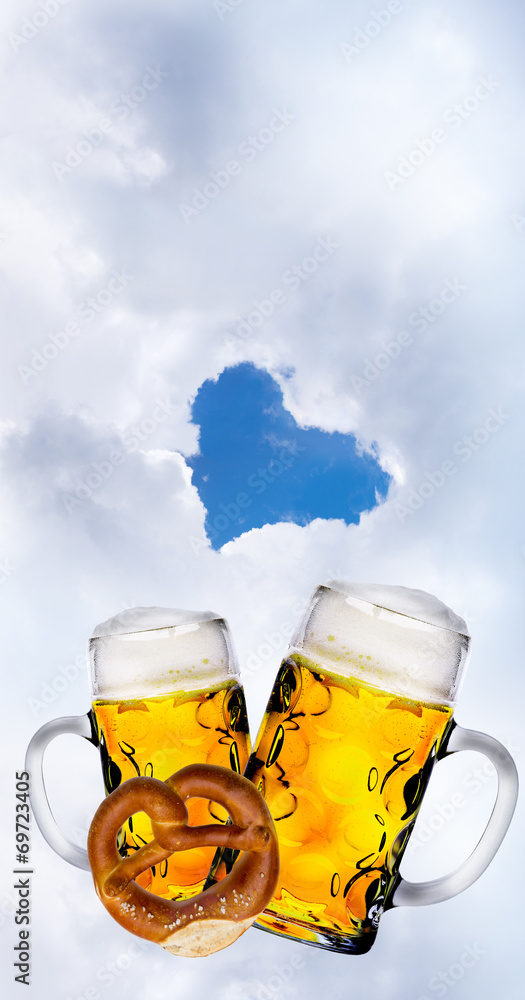 Poster oktoberfestbier im himmel