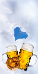 Oktoberfestbier im Himmel