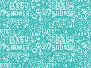 seamless doodle baby pattern