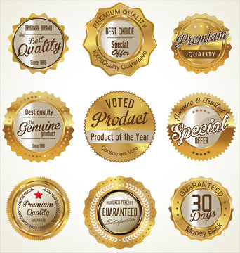 Golden Premium Quality retro Labels