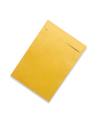 Brown envelope isolated on white background