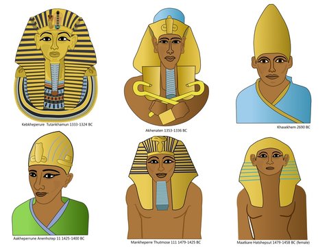 A set of ancient Egyptian pharaohs
