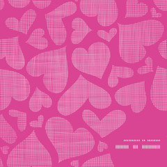 Pink lace hearts textile texture frame corner pattern background