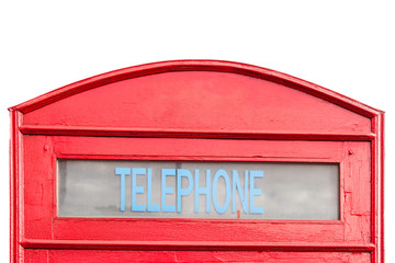 red phone booth isolated on white background